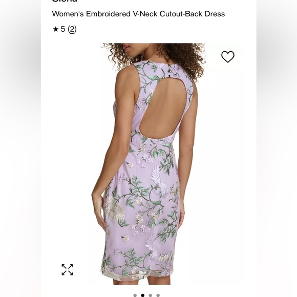 Lavender floral knee length dress. Size 8 - Picture 2 of 5